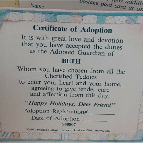 Cherished Teddies Enesco Beth "Happy Holidays, Deer Friend" #950807 Boxed - Picture 7 of 9